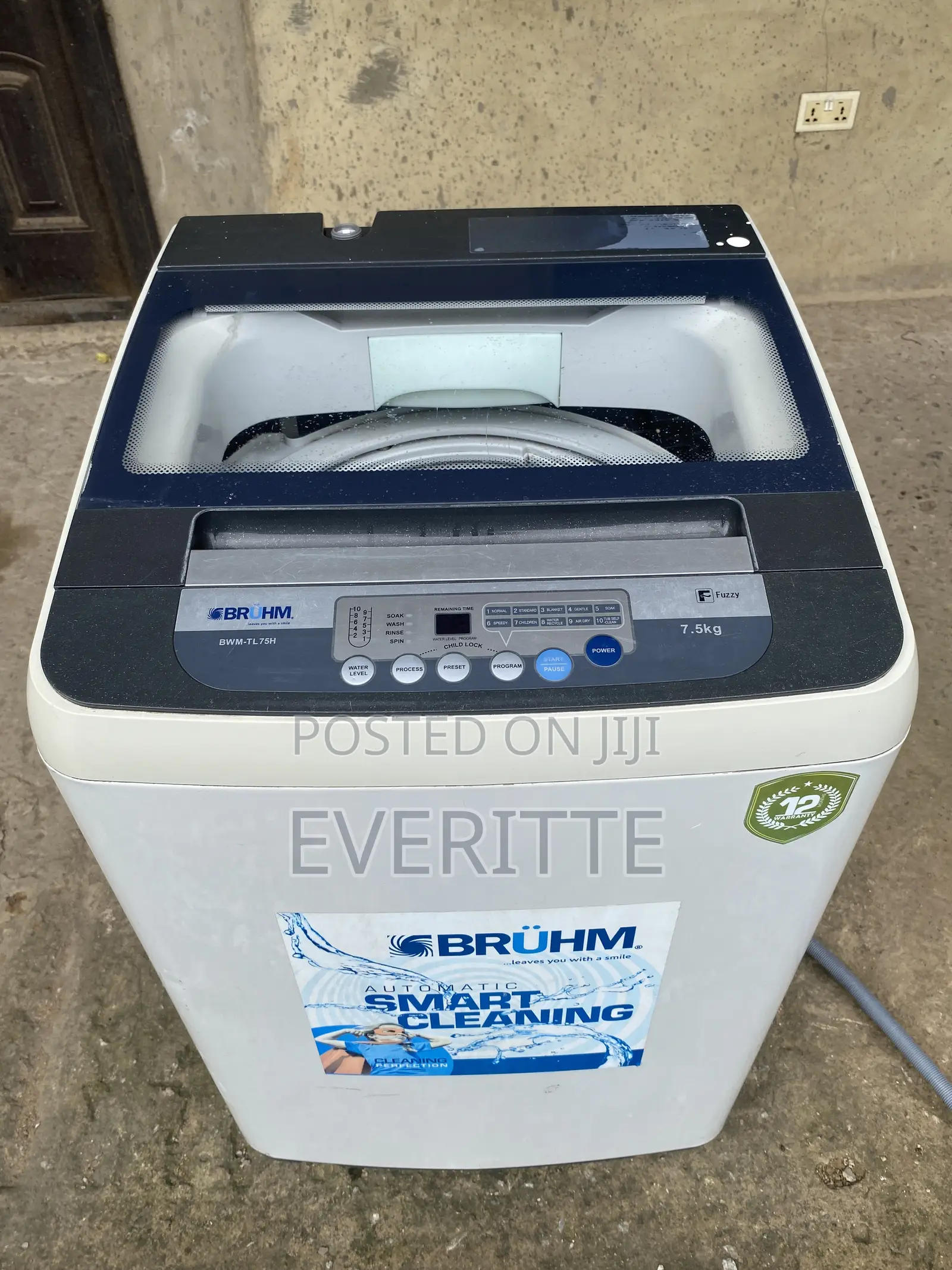 Bruhm 7.5kg Automatic Washing Machine (BWM-TL75H) - Working Perfect