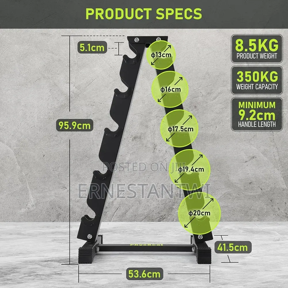 Solid Dumbbell Rack From Physkal, UK