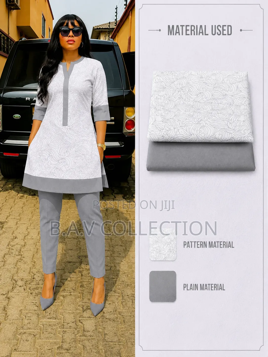 Plain and Pattern Fabric Material 4 Yards in Total 100% Cotton