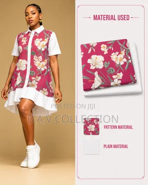 Plain and Pattern Fabric Material 4 Yards in Total 100% Cotton