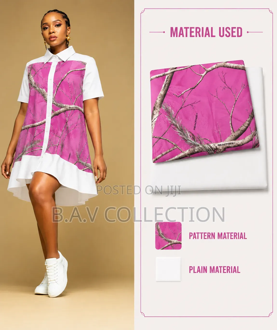 Plain and Pattern Fabric Material 4 Yards in Total 100% Cotton