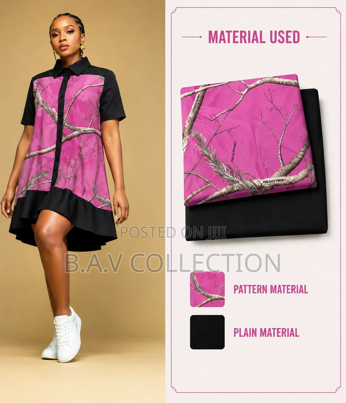 Plain and Pattern Fabric Material 4 Yards in Total 100% Cotton