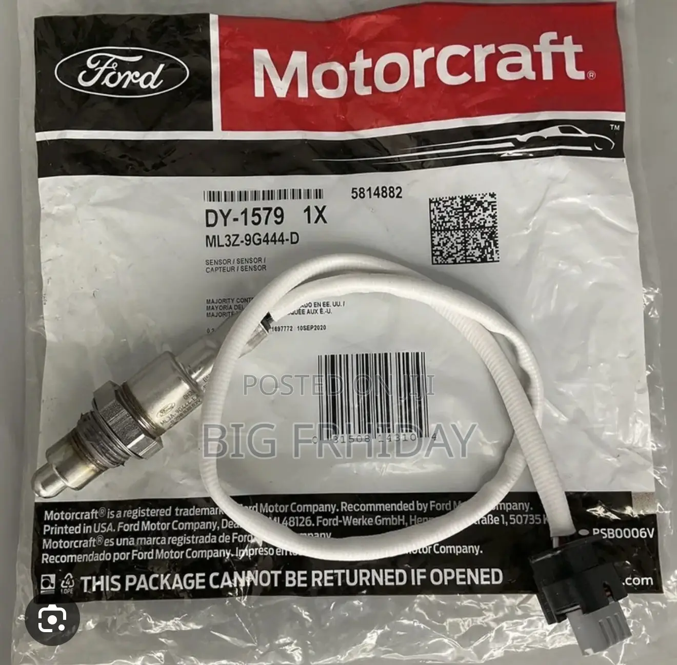 Ford Escape Fiesta F150 Explore Oxygen Sensor Top and Down