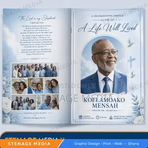 Funeral Poster, Brochure Tribute Design in Ghana