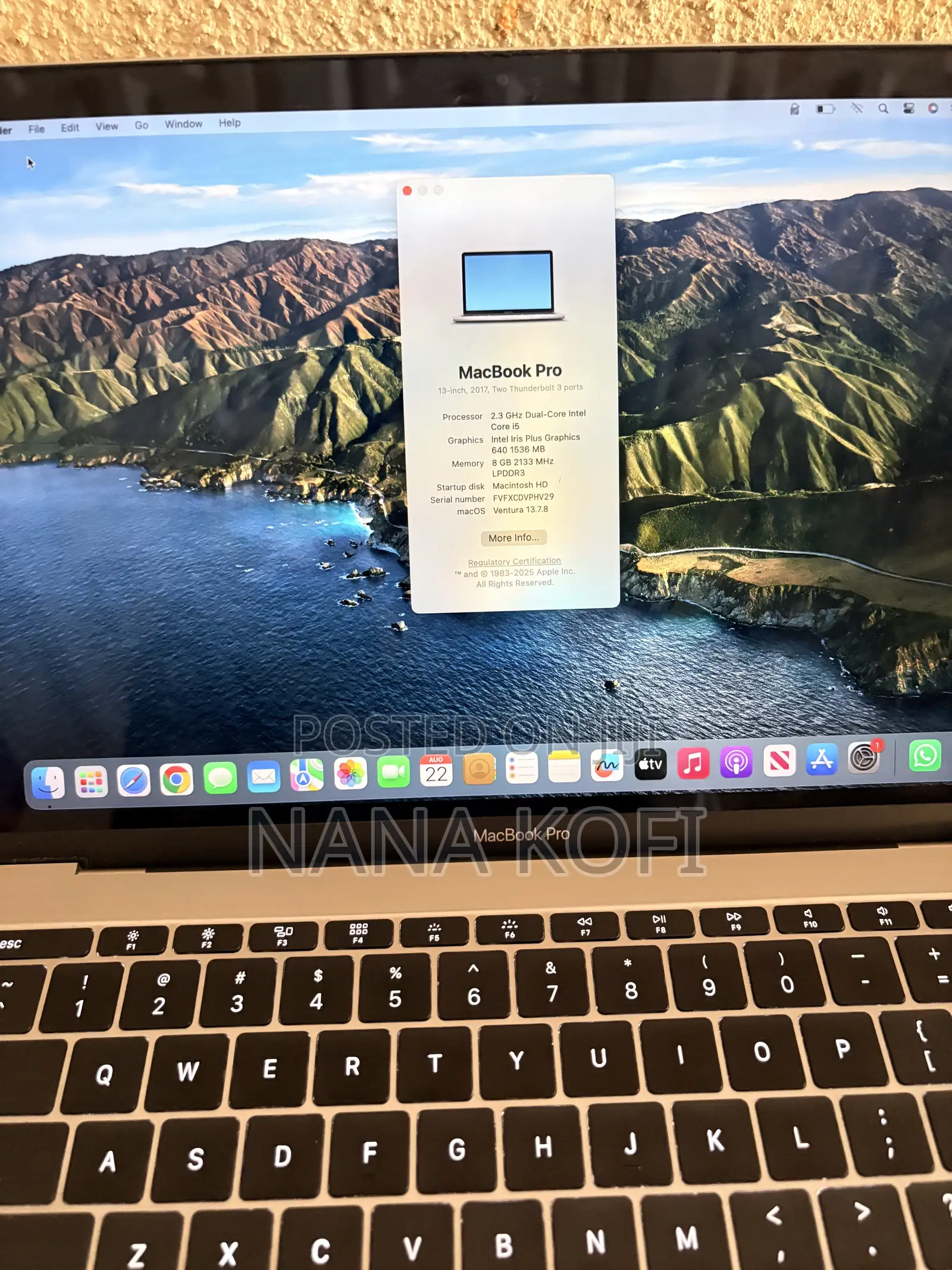 Laptop Apple MacBook Pro 2017 8GB Intel Core i5 SSD 256GB