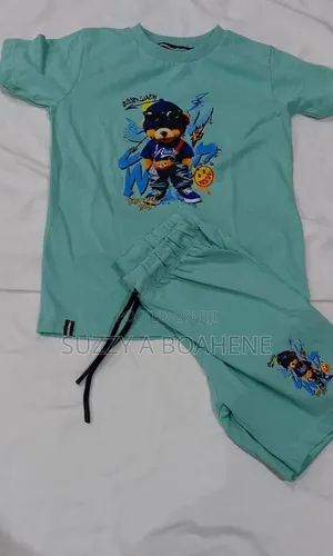 Kids Cotton 2pieces Top and Shorts Set 1to5years