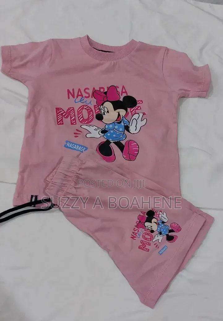 Kids Cotton 2pieces Top and Shorts Set 1to5years
