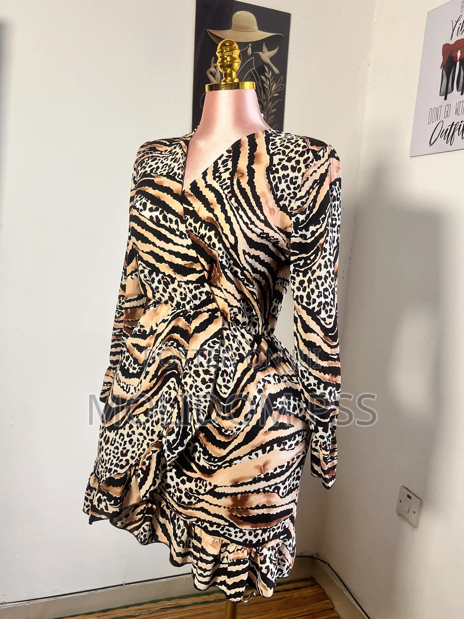 Wrap Style Print Dress