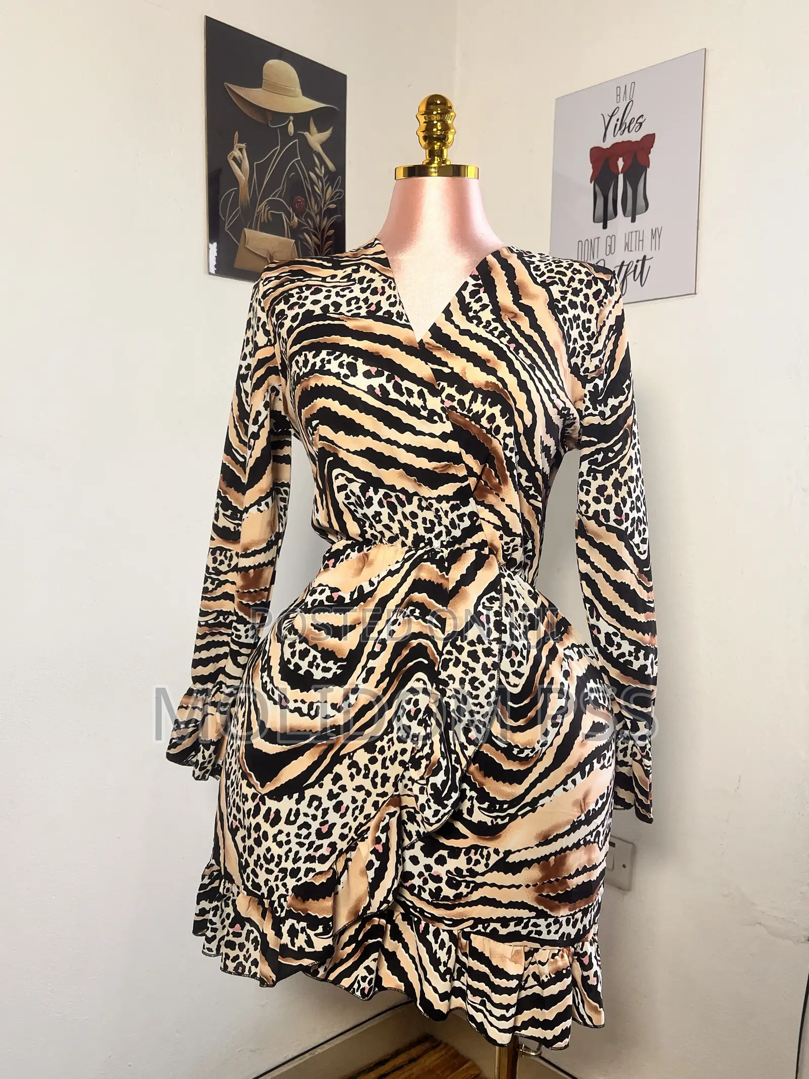Wrap Style Print Dress