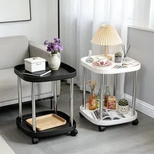 Plastic Table With Metal Legs + Wheels