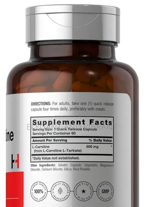 L-Carnitine (500 Mg) – 60 Capsules