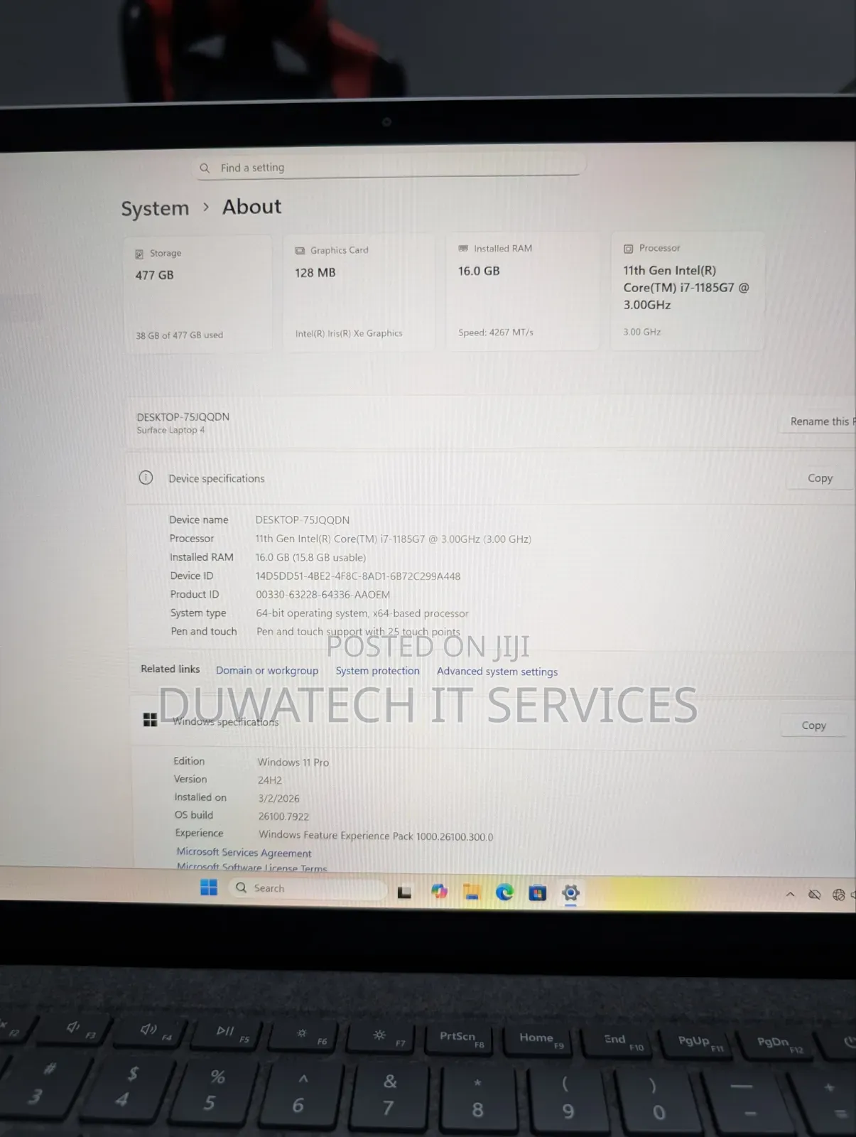 Laptop Microsoft Surface Laptop 4 16GB Intel Core i7 SSD 512GB