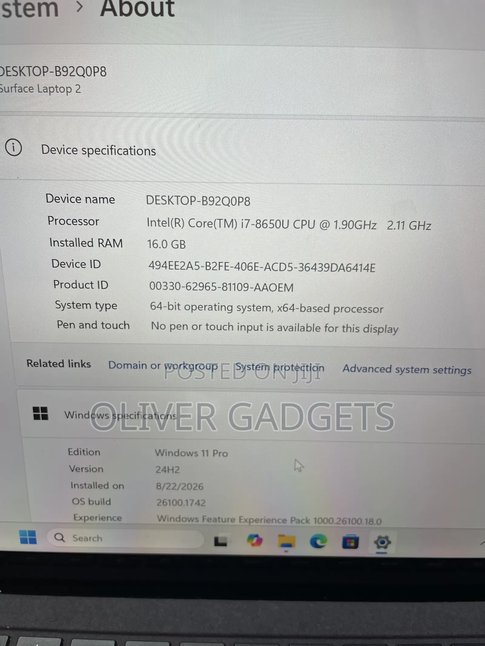 Laptop Microsoft Surface Laptop 2 16GB Intel Core i7 SSD 512GB