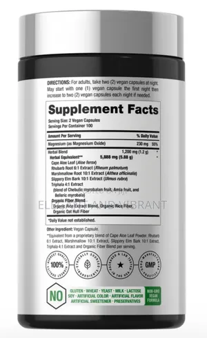 Magnesium 230mg With Aloe, Slippery Elm,Marshmallow,Amla Etc,200Caps
