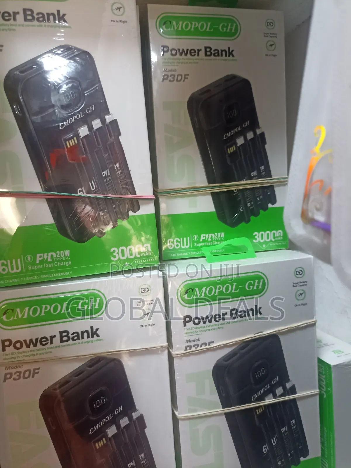 30,000mah 66watts Original Powerbank With Type C and USB Output