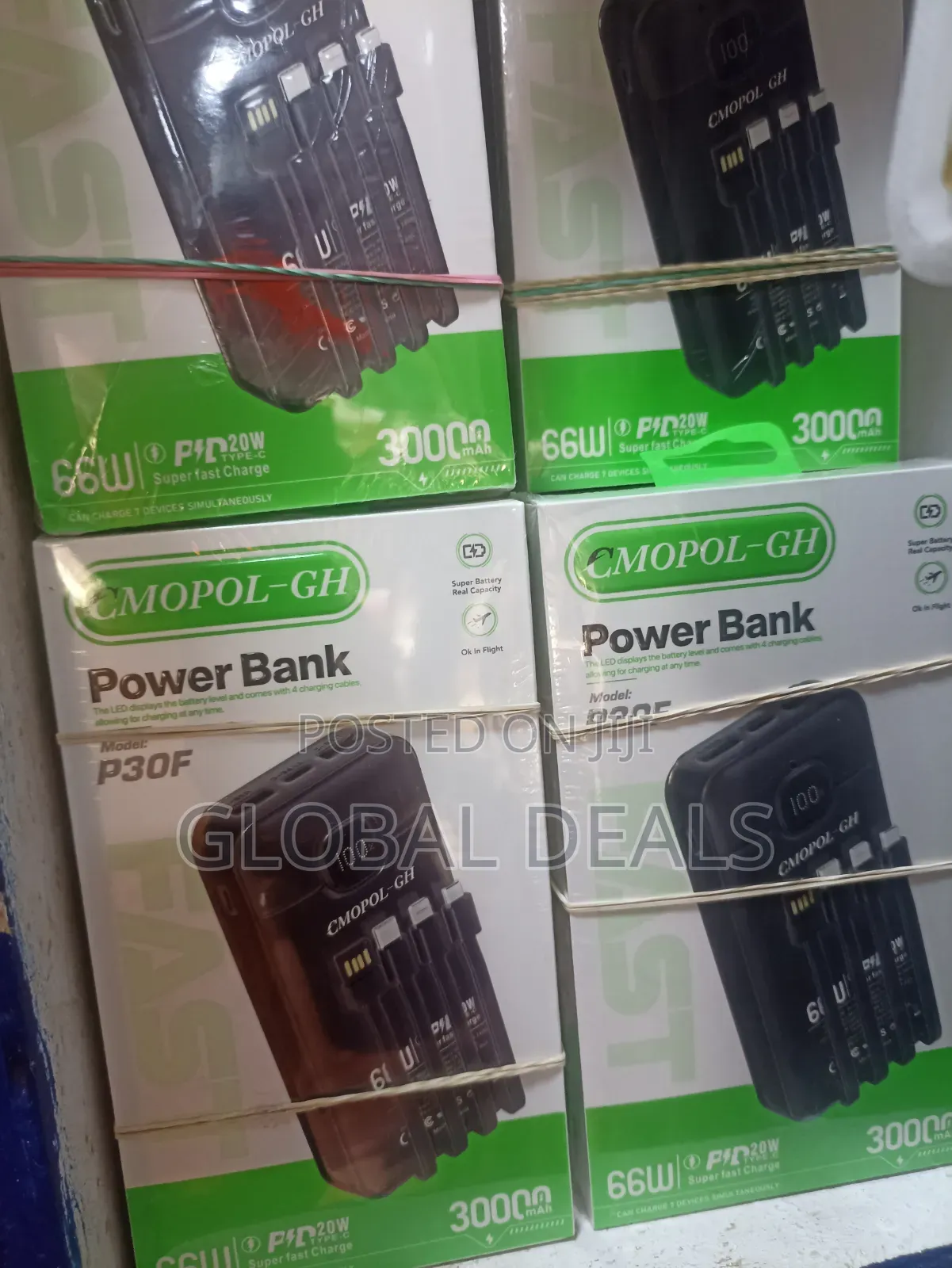 30,000mah 66watts Original Powerbank With Type C and USB Output