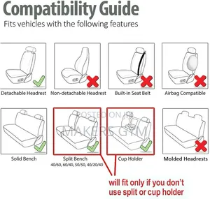 Car Seat Covers (9 PCs Universal) Blue Black