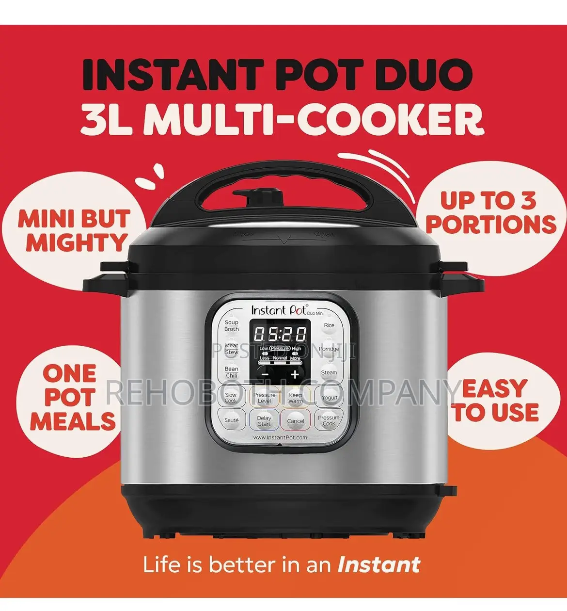 Instant Pot Duo 3L, Multi Cooker, 7-in-1, Pressure Rice Cooker