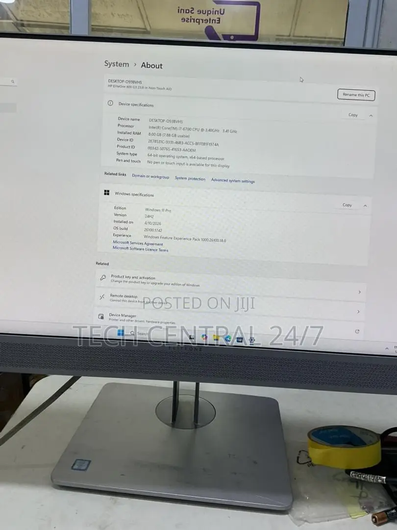 Desktop Computer HP EliteOne 800 G3 8GB Intel Core i7 SSD 256GB