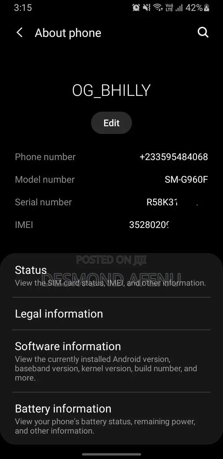Samsung Galaxy S9 64 GB Black