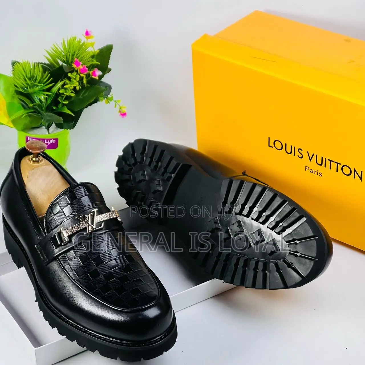 Louis Vuitton Black Leather Chunky Men’s Shoe