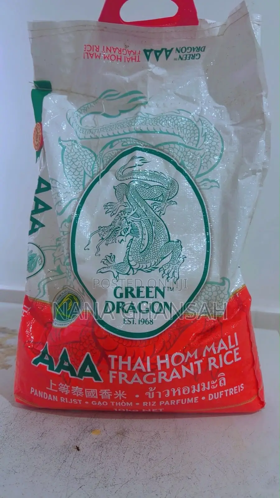 Green Dragon AAA Thai Fragrant Rice at WHOLESALE PRICE Quicksales 10kg