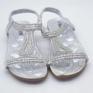 Women's Bohemian Flat Summer Rhinestone Silver Sandals