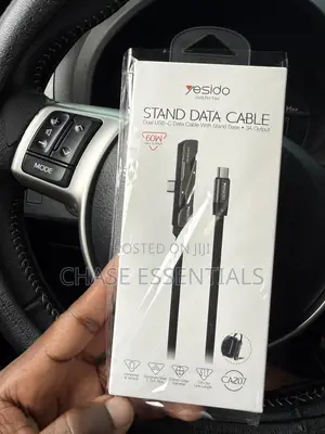 60W Type C to Type C Stand Data Cable | Folding Phone Cable Stand