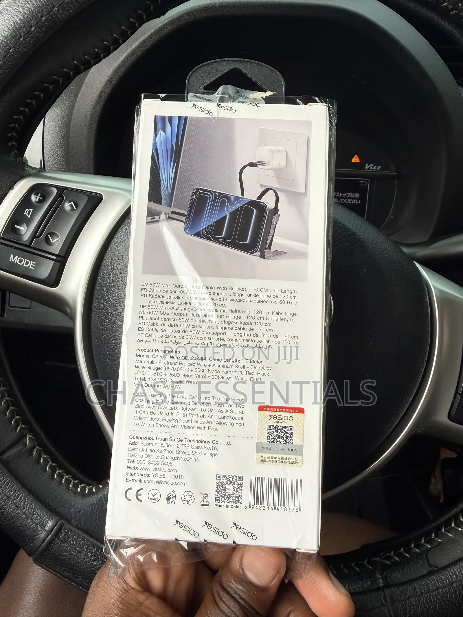 60W Type C to Type C Stand Data Cable | Folding Phone Cable Stand