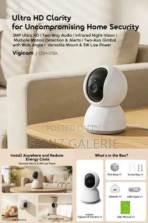 Oraimo Vigicam 3MP Ultra HD Night Vision IP Camera