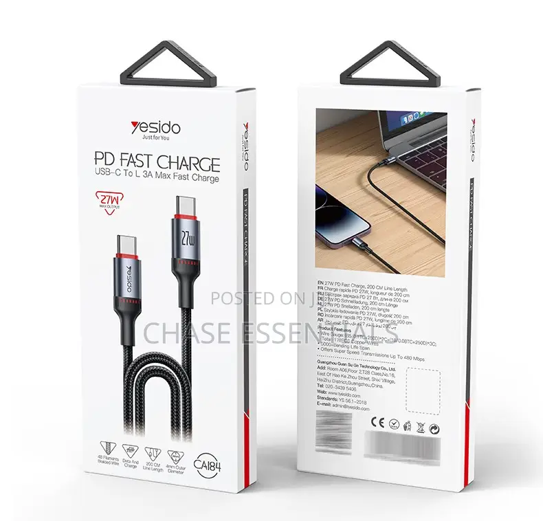 27W Type C to Lightning Data Cable | Fast Charging Cable