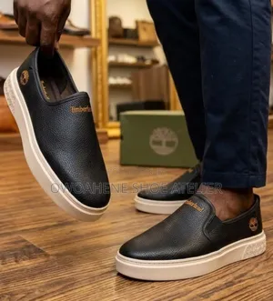 Timberland Men's Leather Slip-on Sneakers in Black or Blue