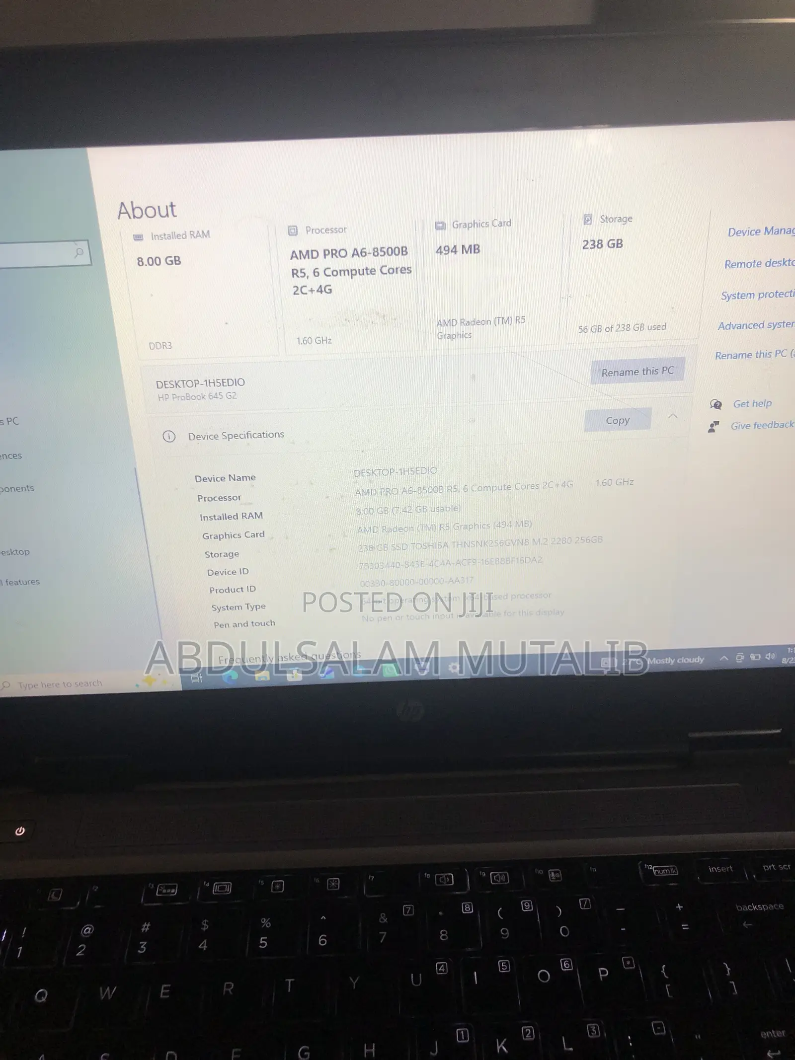 Laptop HP ProBook 645 8GB AMD A6 SSD 250GB