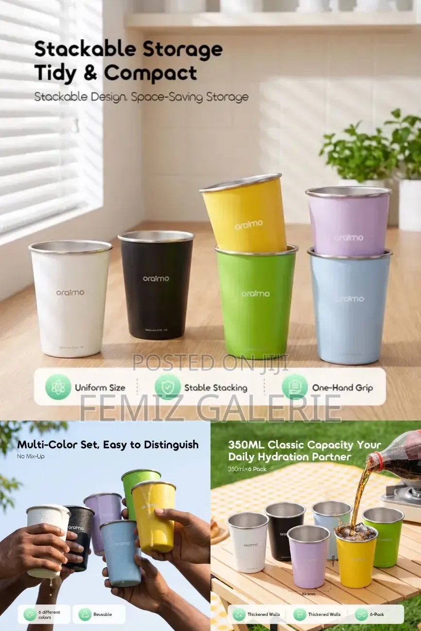Oraimo Solid Stow 6 Stainless Steel Drinking Cup-6in1