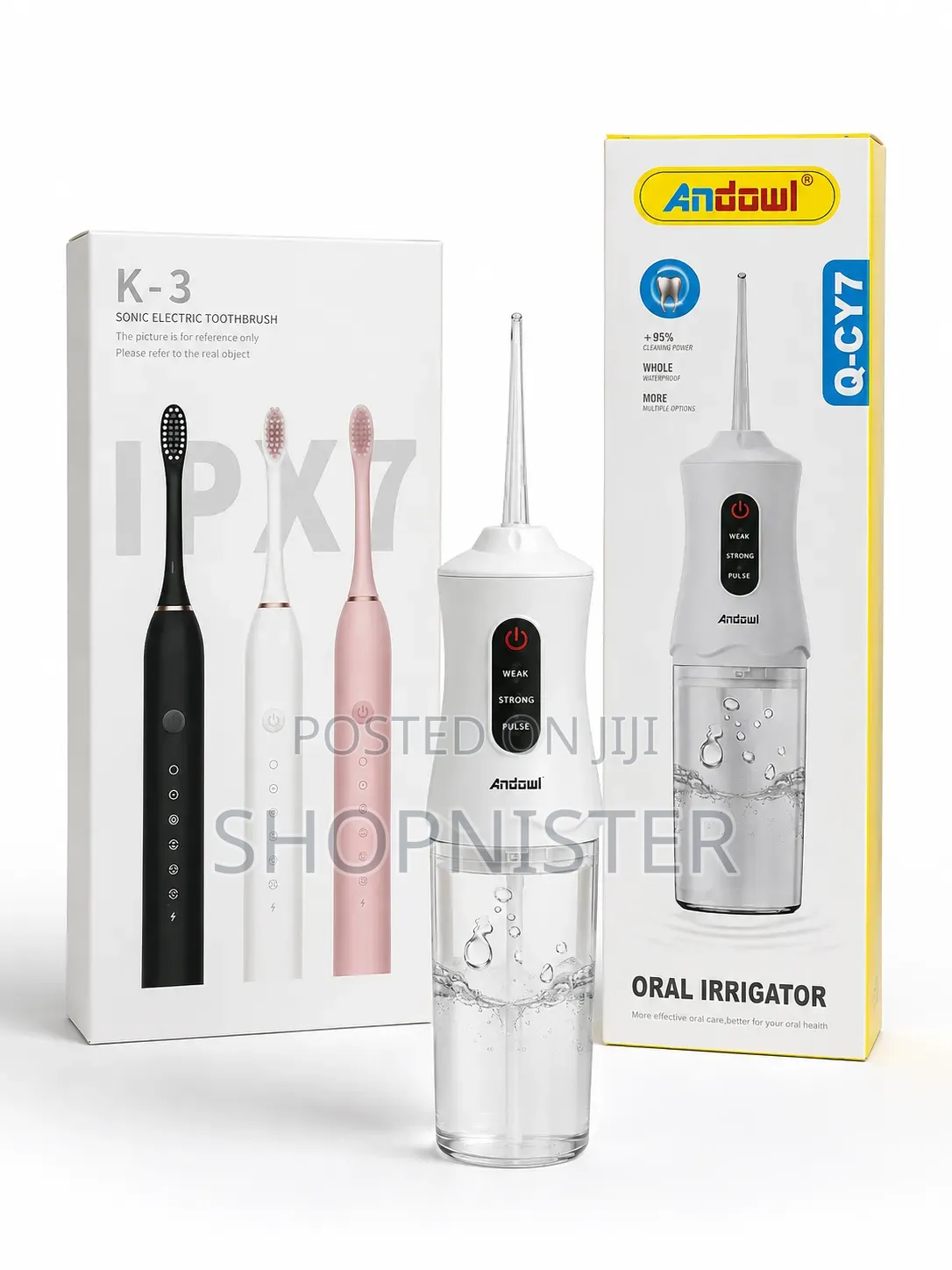 Oral Irrigator Sonic Electric Toothbrush Set – Black