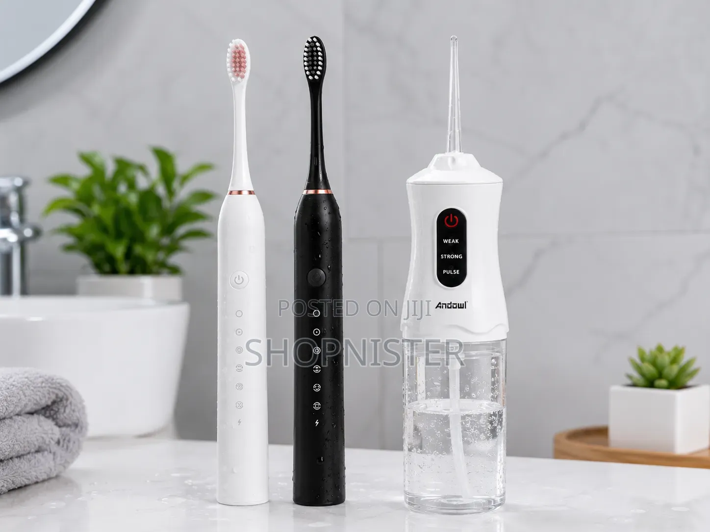 Oral Irrigator Sonic Electric Toothbrush Set – Black
