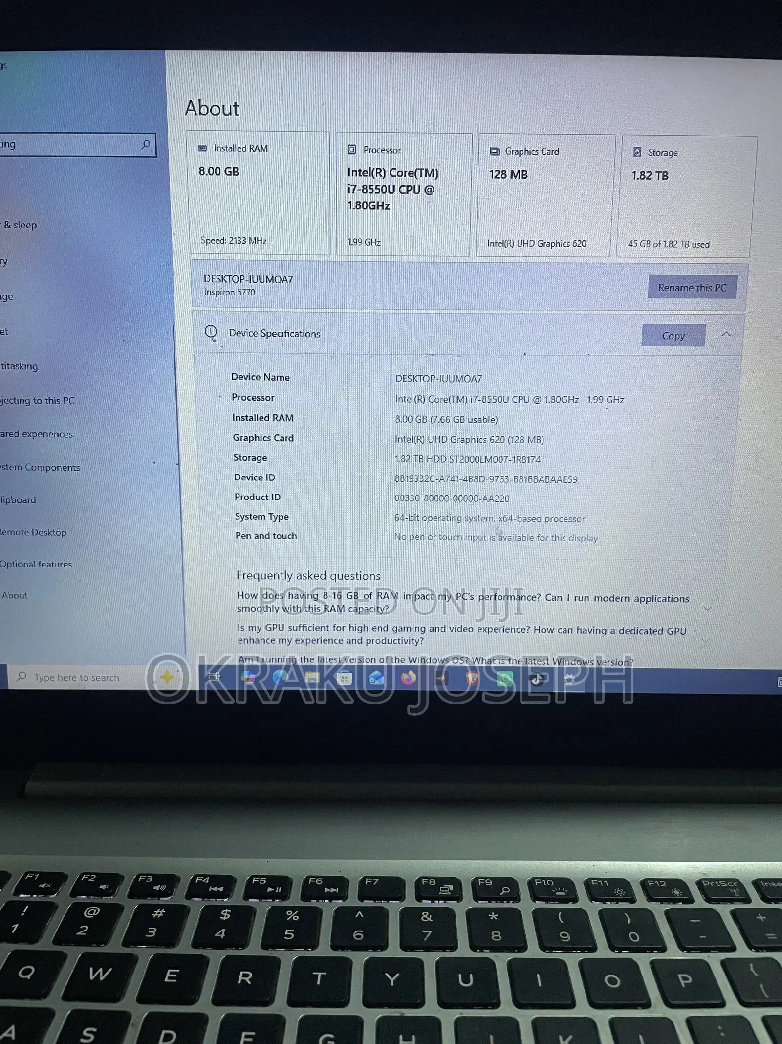 Laptop Dell Inspiron 17 5000 8GB Intel Core i7 HDD 1T