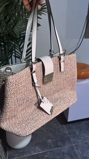 Carvela Midi Maria Tote Bag in the Bone/Cream Woven Style