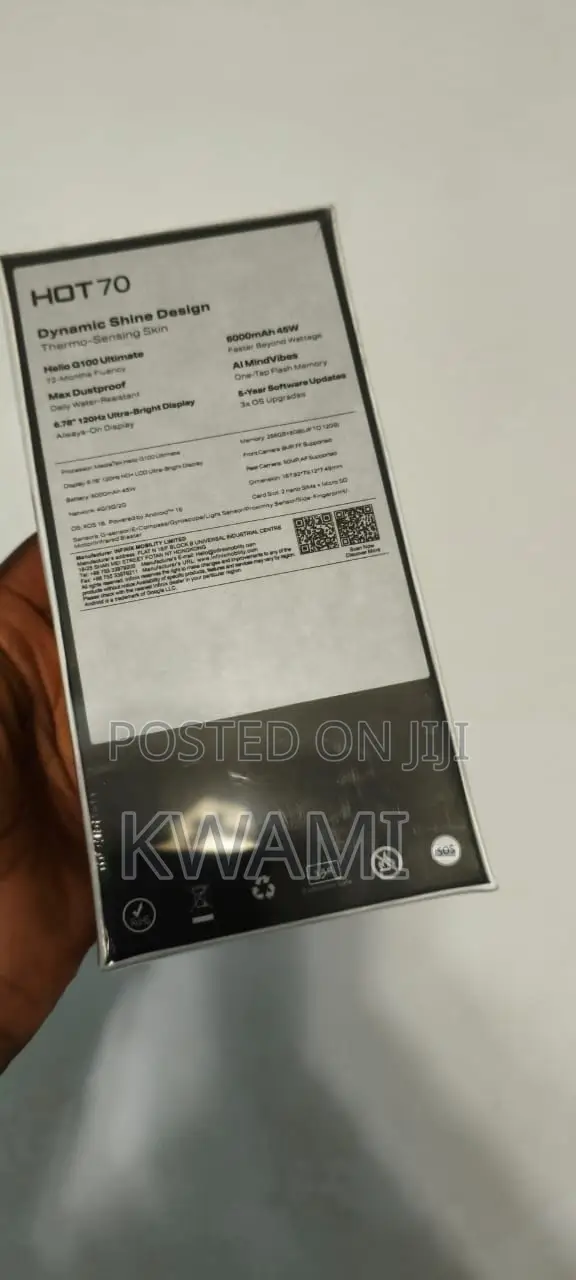 New Infinix Hot 70 256 GB Black