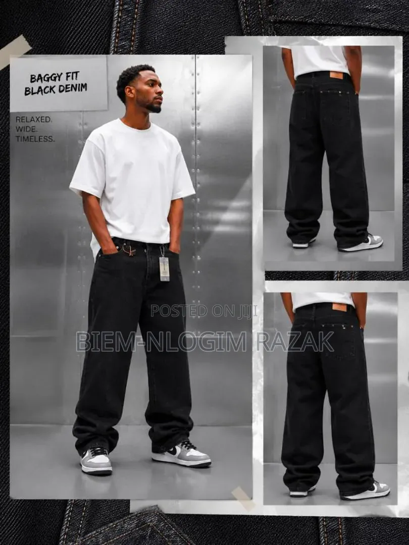 Hi Quality Baggy Jeans Plain Available in Stock