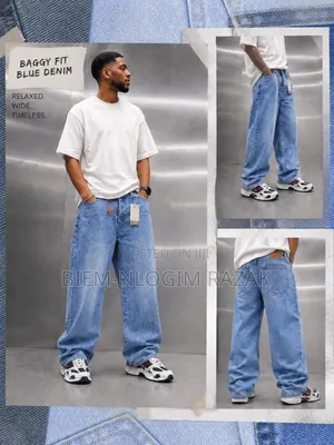 Hi Quality Baggy Jeans Plain Available in Stock