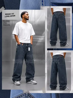 Hi Quality Baggy Jeans Plain Available in Stock