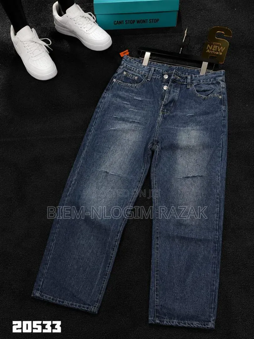 Hi Quality Baggy Jeans Plain Available in Stock
