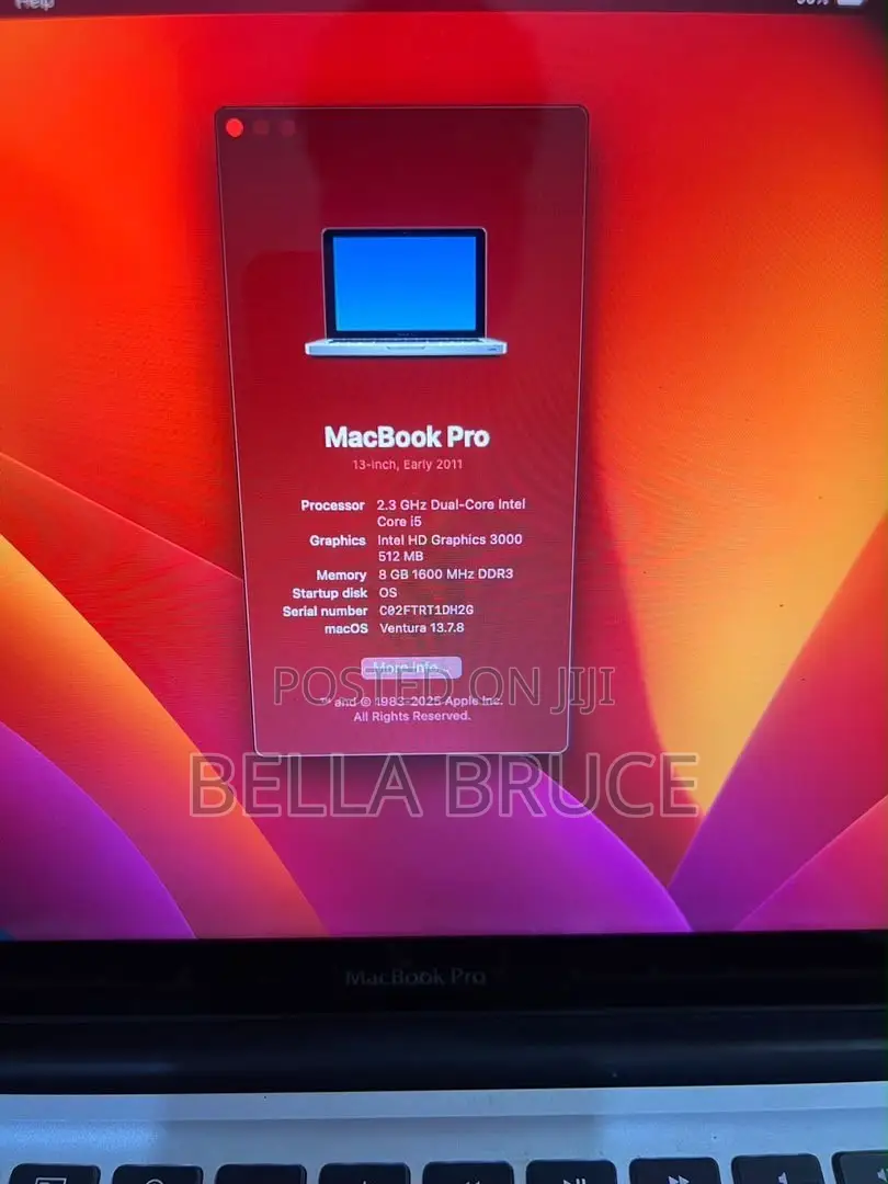 Laptop Apple MacBook 2011 4GB Intel Core i5 HDD 128GB