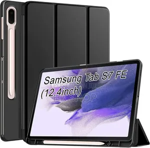 Smart Case for Samsung Tab S7 FE (12.4 In) Tri-Fold Flip Folio Cover