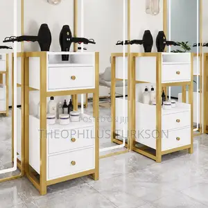 White Gold Barber Cabinet