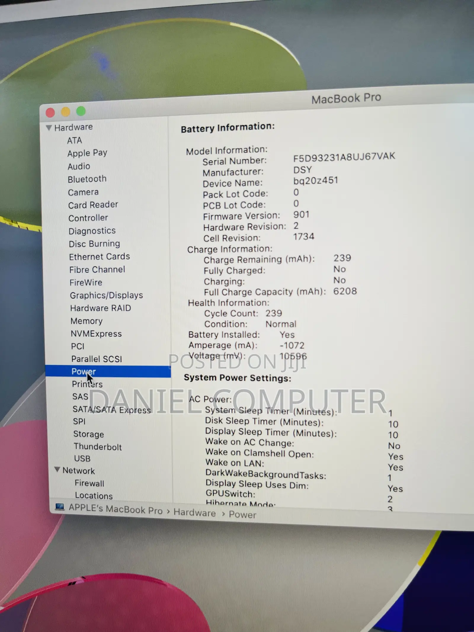 Laptop Apple MacBook Pro 2019 16GB Intel Core i7 SSD 512GB
