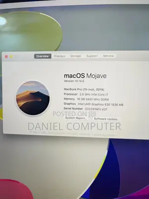 Laptop Apple MacBook Pro 2019 16GB Intel Core i7 SSD 512GB