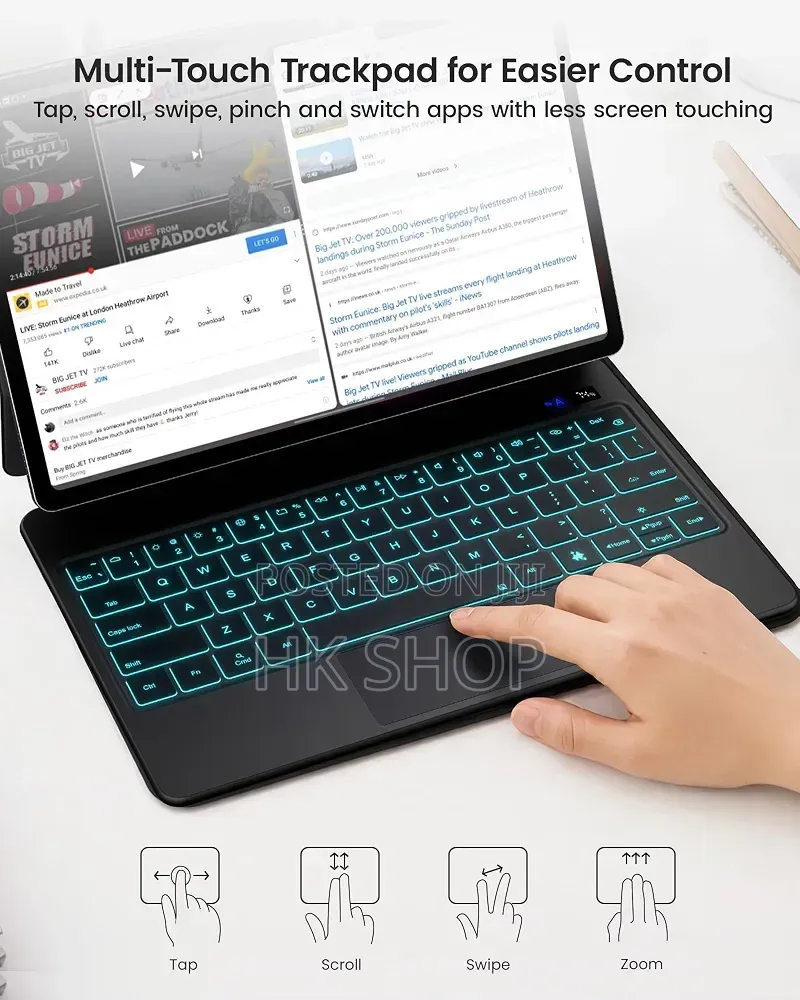 Keyboard Case for Galaxy Tab S8 Plus 12.4-Inch, Trackpad, Magnetic