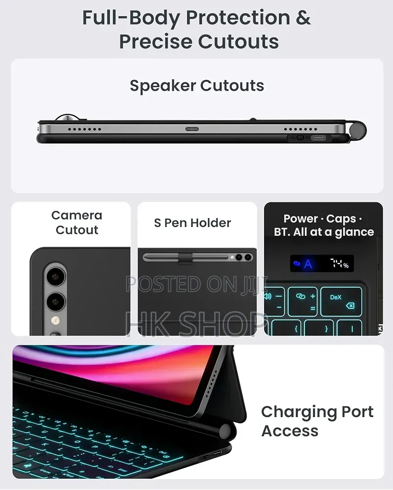 Keyboard Case for Galaxy Tab S8 Plus 12.4-Inch, Trackpad, Magnetic
